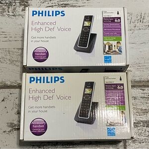 Philips Black and Silver Cordless Phone Handset